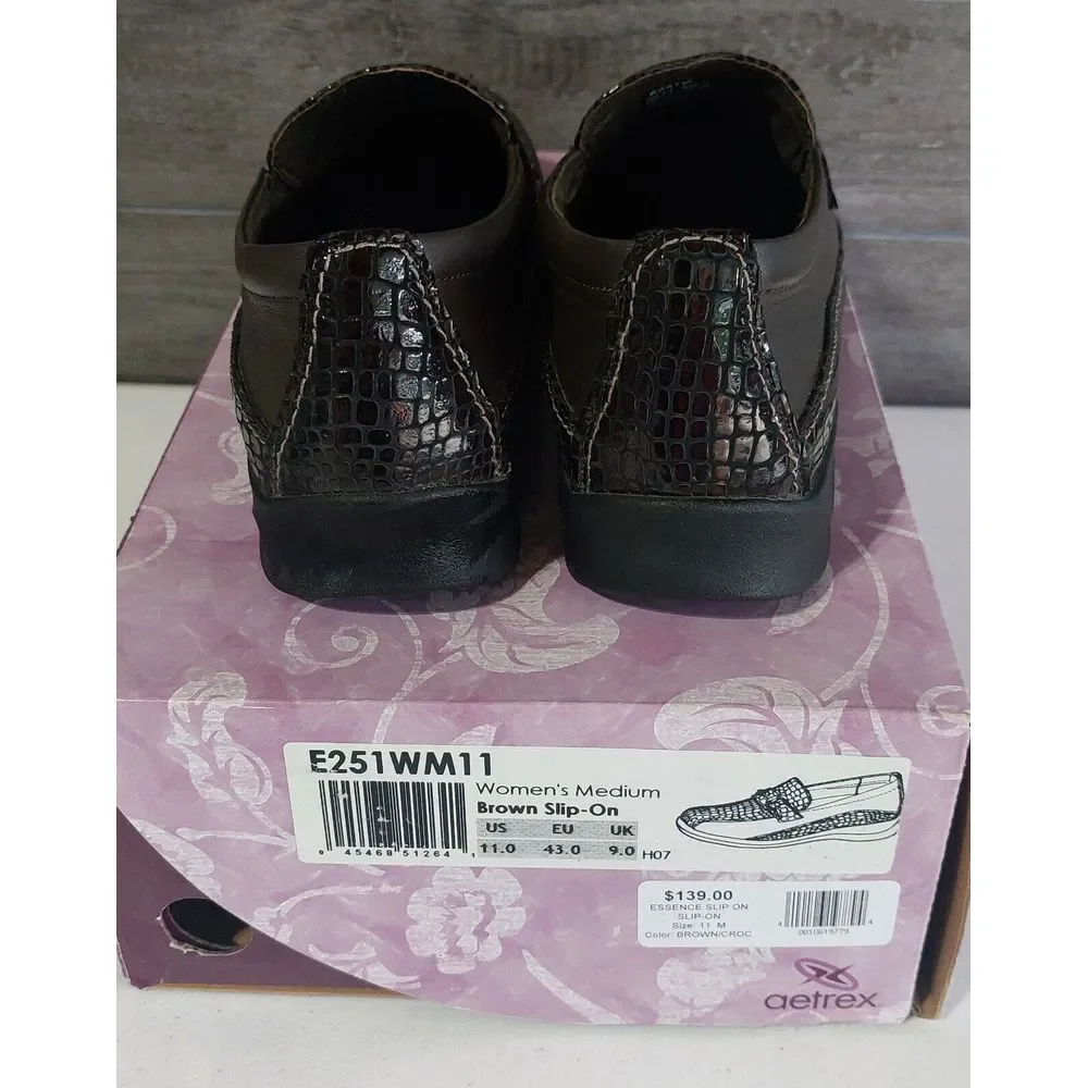 Detrex‎ Womens Comfort Leather Brown Slip On Shoes E251WM11 Size 11M NEW #362